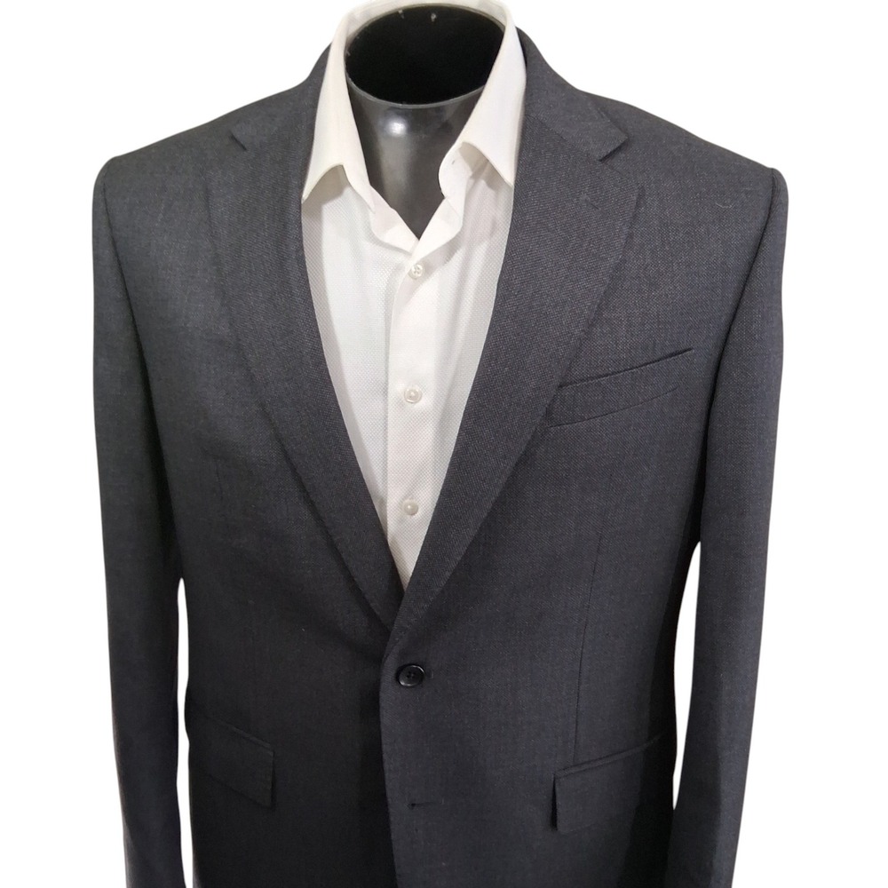 M&S‎ Sartorial Suit Jacket 42R Charcoal Grey Wool Regular Fit Blazer Double Vent